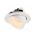 SLV LED Ceiling recessed luminaire NUMINOS® GIMBLE L, 2700K, 20°, white
