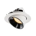 SLV LED Deckeneinbauleuchte NUMINOS® GIMBLE L, 3000K, 20°, Weiß / Chrom
