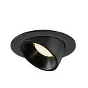 SLV LED Ceiling recessed luminaire NUMINOS® GIMBLE L, 4000K, 55°, black