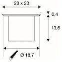 SLV LED Bodeneinbauleuchte ROCCI 200 EL, IP65/IP67 IK08, 16W 3000K 1530lm 120°, Edelstahl 316, begehbar, starr, Blende eckig