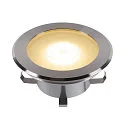 SLV LED Boden-Einbauleuchte DASAR FLAT 120, IP67/IP65 IIK08, Ø 12cm, befahrbar bis 5t, Edelstahl 304 / Glas, 7W 4000K 520lm