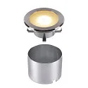 SLV LED Boden-Einbauleuchte DASAR FLAT 120, IP67/IP65 IIK08, Ø 12cm, befahrbar bis 5t, Edelstahl 304 / Glas, 7W 4000K 520lm