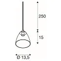 SLV Pendelleuchte PARA CONE GL GU10, transparent, schwarz