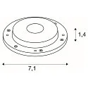 SLV LED-Modul SMALL PLOT Module, 3W, 3000K, CRI80, 180°, gefrosted, Edelstahl