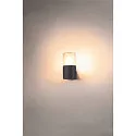 SLV Außenwandleuchte GRAFIT, IP44 IK02, E27, rund, anthrazit / Diffusor in Rauchglas-Optik, satiniert, Standard