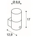 Außenwandleuchte GRAFIT, IP44 IK02, E27, rund, anthrazit / Diffusor in Rauchglas-Optik, satiniert, mit Sensor