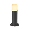 Outdoor Stehleuchte GRAFIT, IP44, rund, E27, anthrazit / Diffusor in Rauchglas-Optik, satiniert, 30cm