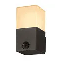 SLV Wall luminaire GRAFIT, E27, square sensor, anthracite