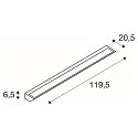 SLV LED Outdoor Wandleuchte VANO WING SP LONG, 120°, 49W, 3000K, 3140lm, CRI80, grau