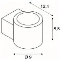 SLV LED Wandleuchte OCULUS WL SINGLE, 100°, 8,5W, 2000-3000K, 22-555lm, CRI90, IP20, weiß