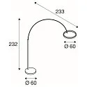 SLV floor lamp ONE BOW FL up / down, brass, black dimmable