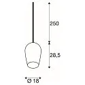 SLV pendant luminaire PANTILO OVAL PD E27 IP20, chrome