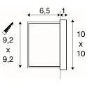 SLV wall recessed luminaire CONCRETO EL WING square, indirect, switchable IP65, grey, black 