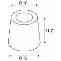 SLV Outdoor Bodenleuchte CONCRETO FL, IP65 IK05, GU10, mit IP-Steckerkabel, Beton / Aluminium, grau, Rund