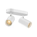 Wand- und Decken-Spotleiste ASTO TUBE DOUBLE, IP20, zylindrisch, 2-flammig, 2x GU10 max. 10W, weiß