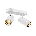 SLV Wand- und Decken-Spotleiste ASTO TUBE DOUBLE, IP20, zylindrisch, 2-flammig, 2x GU10 max. 10W, weiß
