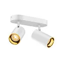 SLV Wand- und Decken-Spotleiste ASTO TUBE DOUBLE, IP20, zylindrisch, 2-flammig, 2x GU10 max. 10W, weiß