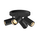 SLV Wand- und Decken-Spot-Rondell ASTO TUBE QUADRUPLE, IP20, zylindrisch, 4-flammig, 4x GU10 max. 10W, schwarz