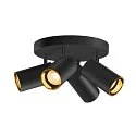 SLV Wand- und Decken-Spot-Rondell ASTO TUBE QUADRUPLE, IP20, zylindrisch, 4-flammig, 4x GU10 max. 10W, schwarz