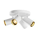SLV Wand- und Decken-Spot-Rondell ASTO TUBE QUADRUPLE, IP20, zylindrisch, 4-flammig, 4x GU10 max. 10W, weiß