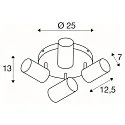 SLV Wand- und Decken-Spot-Rondell ASTO TUBE QUADRUPLE, IP20, zylindrisch, 4-flammig, 4x GU10 max. 10W, weiß