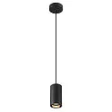 pendant luminaire ASTO TUBE 1 flame, round, rigid GU10 IP20, black dimmable