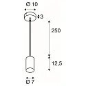 SLV Pendelleuchte ASTO TUBE, IP20, zylindrisch, 1-flammig, 1x GU10 max. 10W, weiß