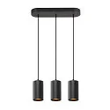 Pendelleuchte ASTO TUBE, IP20, zylindrisch, 3-flammig, 3x GU10 max. 10W, schwarz