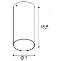 SLV Aufbau-Downlight ASTO TUBE, IP20, zylindrisch, GU10 max. 10W, weiß