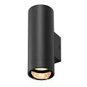 wall luminaire ASTO TUBE up / down, 2 flames, cylindrical, rigid GU10 IP20, black dimmable