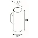 wall luminaire ASTO TUBE up / down, 2 flames, cylindrical, rigid GU10 IP20, black dimmable