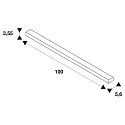 3-Phasen HV-Einbauschiene S-TRACK PHASE & DALI, IP20, 230V AC, DALI steuerbar, 100cm, schwarz