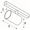 SLV LED Spot NUMINOS® XS TRACK 48V, 20°, 8,7W, CRI90, DALI, IP20, 3000K, 700lm, schwarz/schwarz