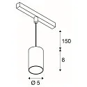 SLV pendant luminaire NUMINOS® XS TRACK 48V DALI controllable IP20, black, white dimmable