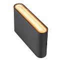 SLV LED Outdoor Wandaufbauleuchte OVAL 14 WL, 5,7W, 2700/3000K, 560lm, CRI80, IP65, schwarz