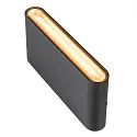 SLV LED Outdoor Wandaufbauleuchte OVAL 18 WL, 9,3W, 2700/3000K, 860lm, CRI80, IP65, schwarz