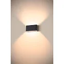 SLV LED Outdoor Wandaufbauleuchte OVAL 18 WL, 9,3W, 2700/3000K, 860lm, CRI80, IP65, schwarz