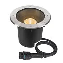 LED Bodeneinbauleuchte DASAR® XL SYM, IP67 IK10, 27W 3000K 2790lm 24°, neigbar, befahrbar, DALI dimmbar, Edelstahl, rund