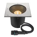 LED Bodeneinbauleuchte DASAR® XL SYM, IP67 IK10, 27W 3000K 2790lm 24°, neigbar, befahrbar, DALI dimmbar, Edelstahl, eckig
