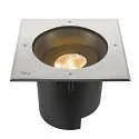 SLV floor recessed luminaire DASAR® XL square, swivelling, DALI controllable, passable IP65 / IP67, stainless steel dimmable