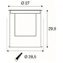 SLV floor recessed luminaire DASAR® XL square, swivelling, DALI controllable, passable IP65 / IP67, stainless steel dimmable