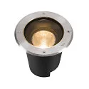 SLV floor recessed luminaire DASAR® L round, swivelling, DALI controllable, passable IP65 / IP67, stainless steel dimmable
