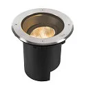 SLV floor recessed luminaire DASAR® L round, swivelling, DALI controllable, passable IP65 / IP67, stainless steel dimmable