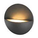 SLV LED Außenwandleuchte LID II SINGLE, IP65 IK02, Ø 22cm, 15W 2700/3000K (CCT Switch) 1500lm 100°, dimmbar, starr, anthrazit