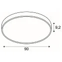 SLV LED Decken-Aufbauleuchte MEDO® 90, IP50, Up/Down, Ø 90cm, 79W 2700/3000/4000K 8300-9350lm 110°, CRI 90,  dimmbar, grau
