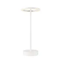 LED Akku-Tischleuchte VINOLINA ONE, IP54, Ø 14cm Ringform, 2.5W 2700K 125lm, Touch-Dimmer + Ladestation, weiß