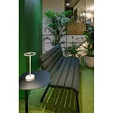 LED Akku-Tischleuchte VINOLINA ONE, IP54, Ø 14cm Ringform, 2.5W 2700K 125lm, Touch-Dimmer + Ladestation, weiß