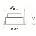 SLV LED Deckeneinbauleuchte NEW TRIA® 68, rund, 8,3W, CRI 90, IP20, dimmbar, 38°, 2700K, weiß