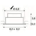 SLV LED Deckeneinbauleuchte NEW TRIA® 68, quadratisch, 8,3W, CRI 90, IP20, dimmbar, 38°, 3000K, schwarz