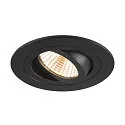 LED Deckeneinbauleuchte NEW TRIA® 75, rund, 8,3W, CRI 90, IP20, dimmbar, 38°, 3000K, schwarz